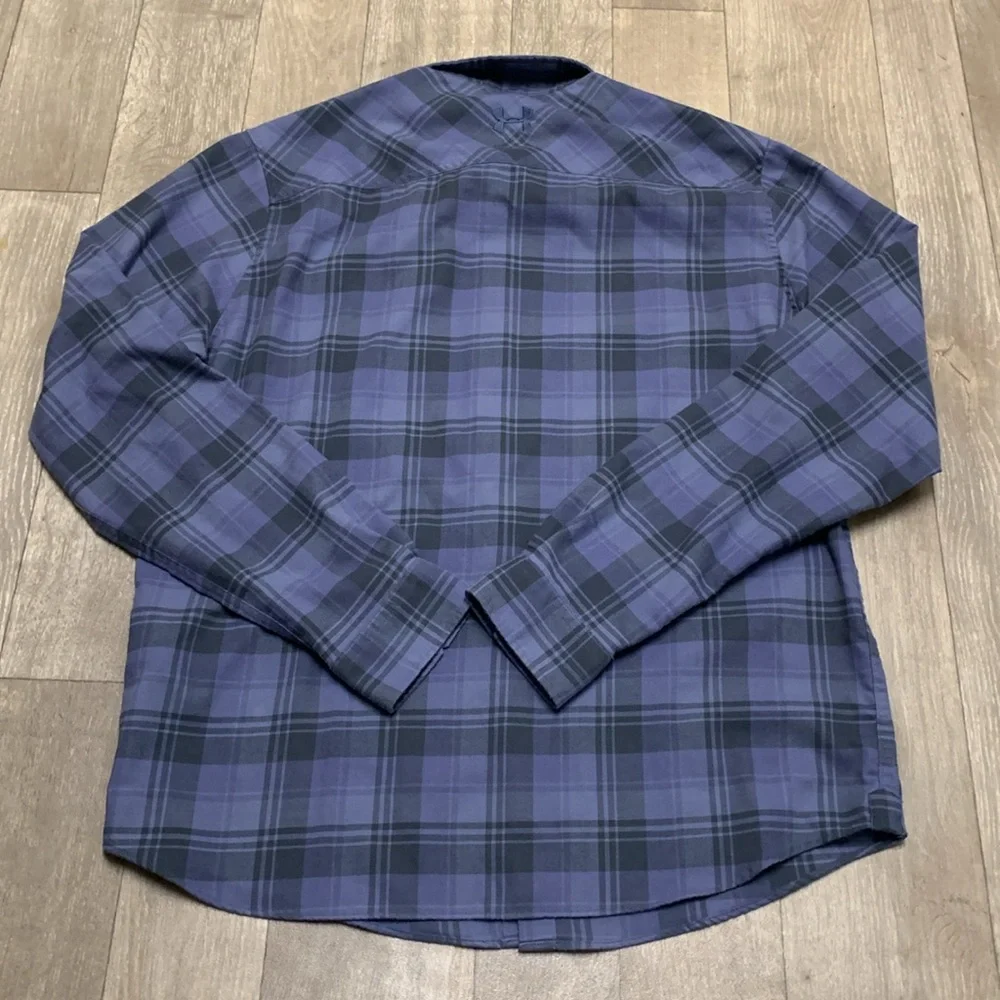 Mens Under‎ Armour Fitted Plaid Button Up Long Sleeve Top Shirt